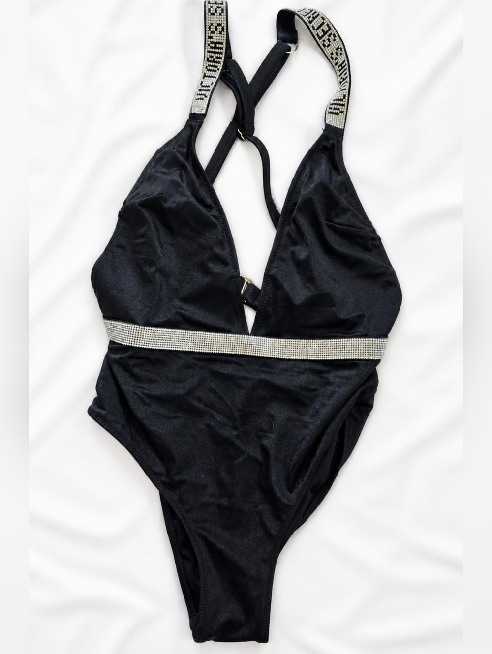 Victoria's Secret Black Rhinestone One-Piece Swimsuit Size XS
